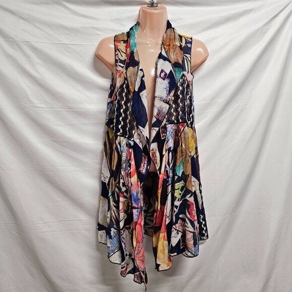 Soft Surrounding Patchwork Boho Vest Women Size M Multicolor - Picture 2 of 13